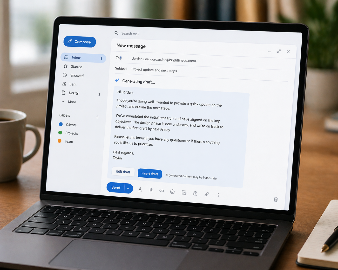 how to use AI to write emails faster
