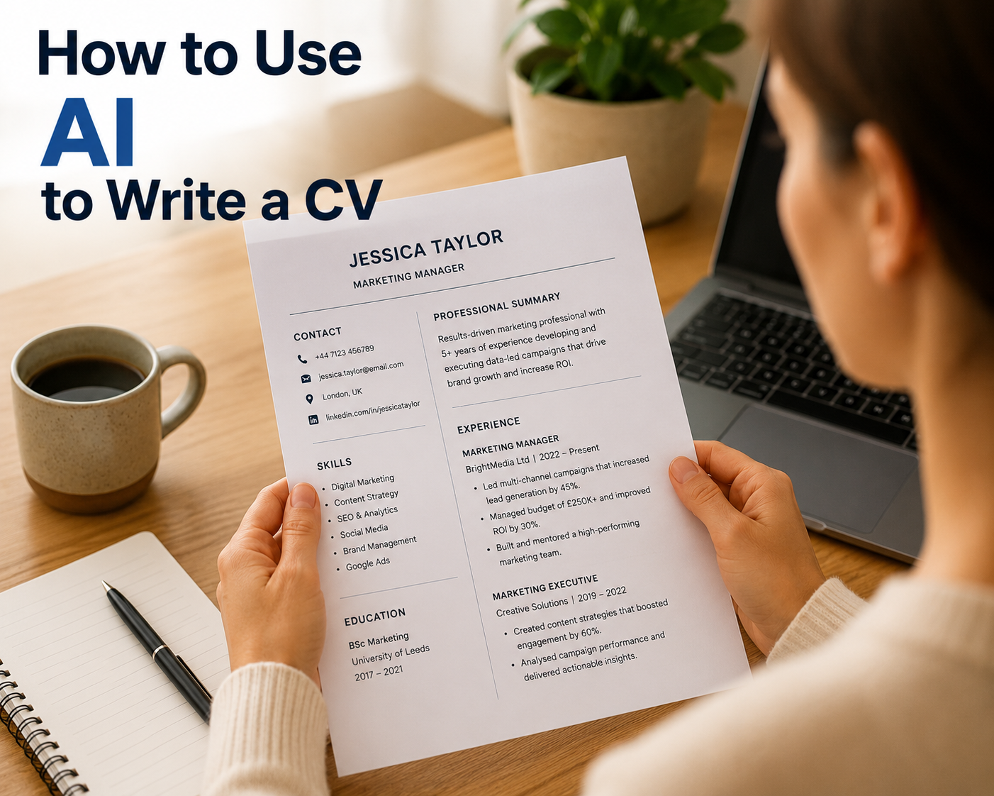 how to use AI to write a CV